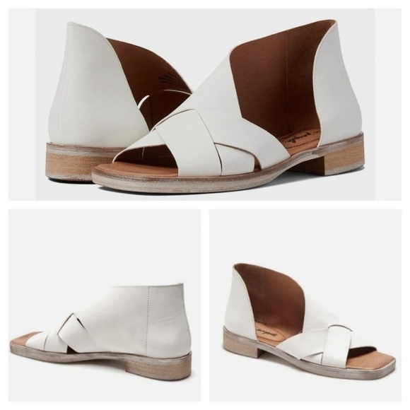 FREE PEOPLE Sun Valley Leather Open-toe D'orsay Sandals in White Size 36 US 5.5 - Picture 6 of 12